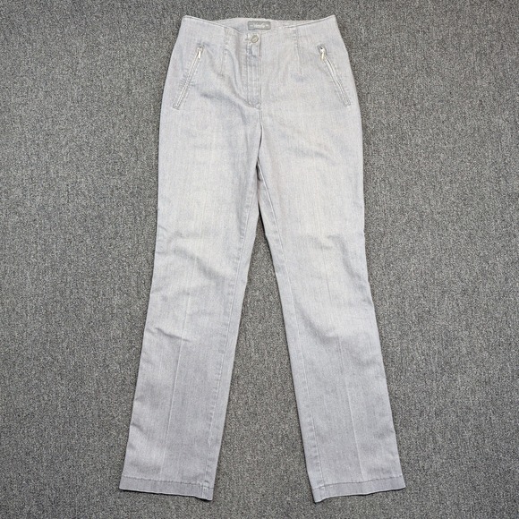 Vanilia Y2K High Rise Straight Leg Pants 38 Gray Italian Fabric Quiet Luxury — photo 2